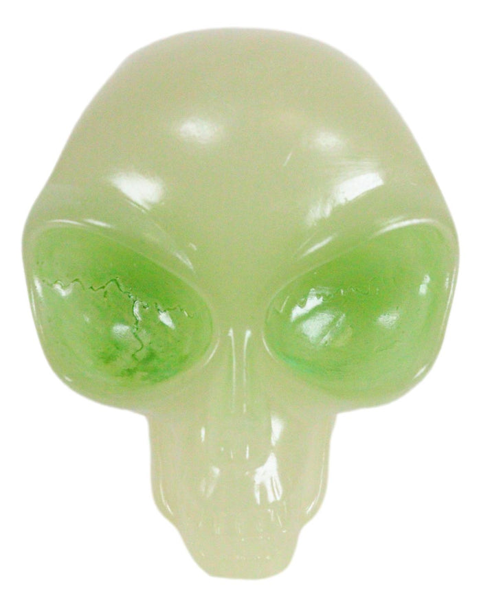 Ebros Gift Small Photo Luminous Glow In The Dark ET Extraterrestrial Alien Skull Figurine