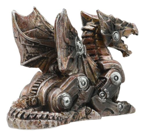 Ebros Gift Small Photon Steampunk Cyborg Dragon Statue Mechanical Robotic Winged Beast