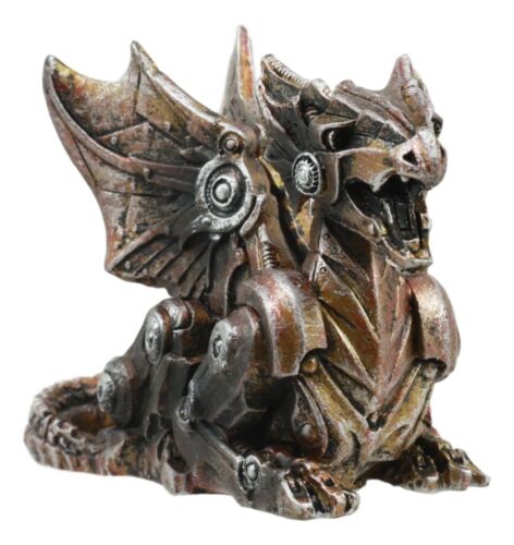 Ebros Gift Small Photon Steampunk Cyborg Dragon Statue Mechanical Robotic Winged Beast