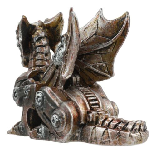 Ebros Gift Small Photon Steampunk Cyborg Dragon Statue Mechanical Robotic Winged Beast
