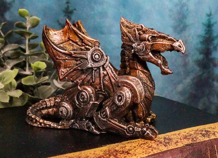 ebros gift Small Photon Steampunk Cyborg Dragon Statue Mechanical Robotic Winged Beast