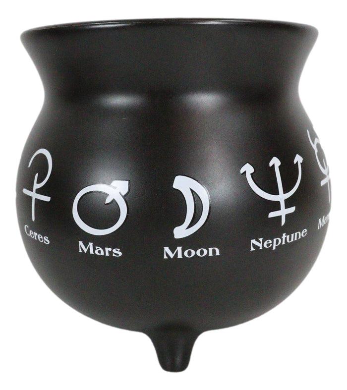 Ebros Gift Solar Alchemy Symbols Cauldron Porcelain Soup Bowl Large Coffee Mug With Spoon