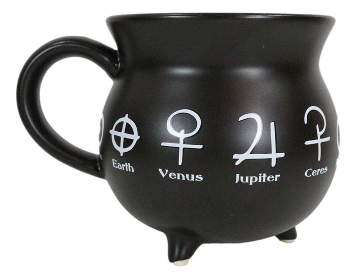 Ebros Gift Solar Alchemy Symbols Cauldron Porcelain Soup Bowl Large Coffee Mug With Spoon