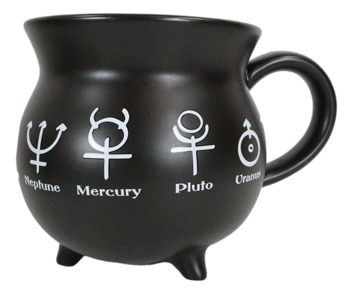Ebros Gift Solar Alchemy Symbols Cauldron Porcelain Soup Bowl Large Coffee Mug With Spoon