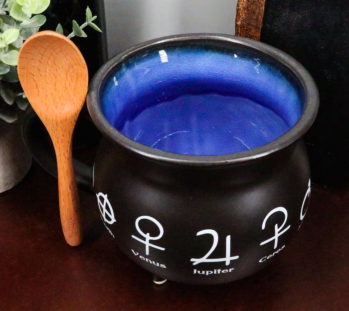 ebros gift Solar Alchemy Symbols Cauldron Porcelain Soup Bowl Large Coffee Mug With Spoon