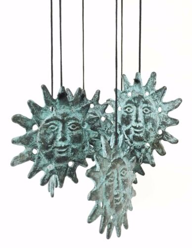 Ebros Gift Solar Celestial Radiant Sun Brass Resonant Wind Chime Patio Garden Decor