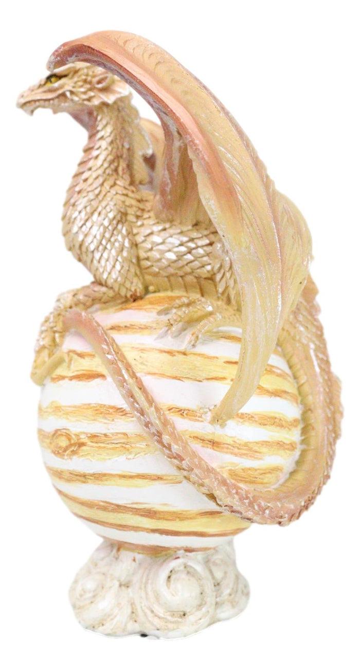 Ebros Gift Solar Galaxy Planet Jupiter Terrestrial Guardian Beige Orange Dragon Figurine