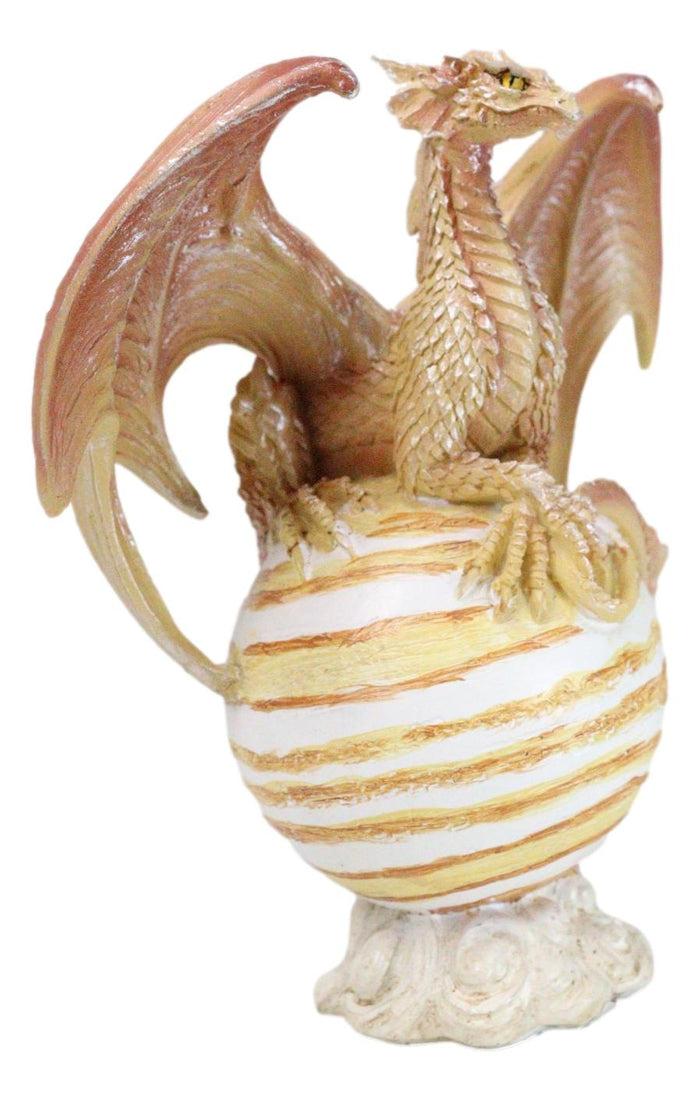 Ebros Gift Solar Galaxy Planet Jupiter Terrestrial Guardian Beige Orange Dragon Figurine