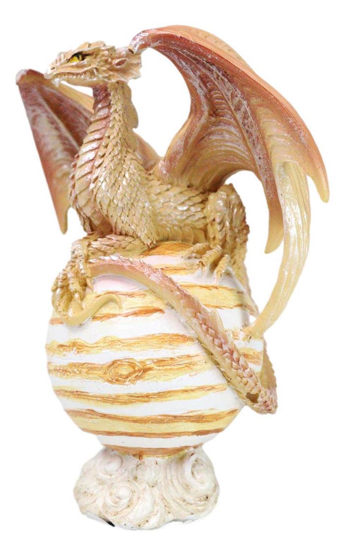 ebros gift Solar Galaxy Planet Jupiter Terrestrial Guardian Beige Orange Dragon Figurine