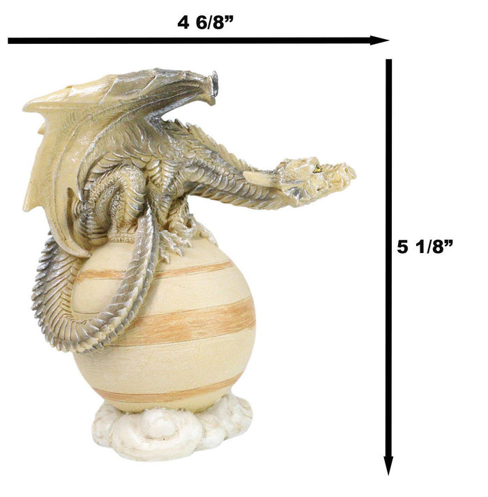 Ebros Gift Solar Galaxy Planet Saturn Terrestrial Guardian Brown Sand Dragon Figurine