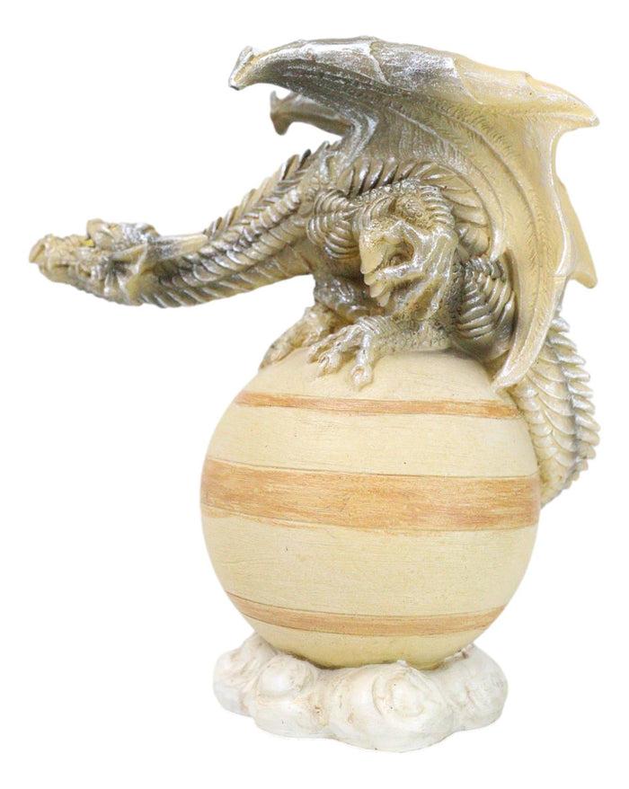 Ebros Gift Solar Galaxy Planet Saturn Terrestrial Guardian Brown Sand Dragon Figurine