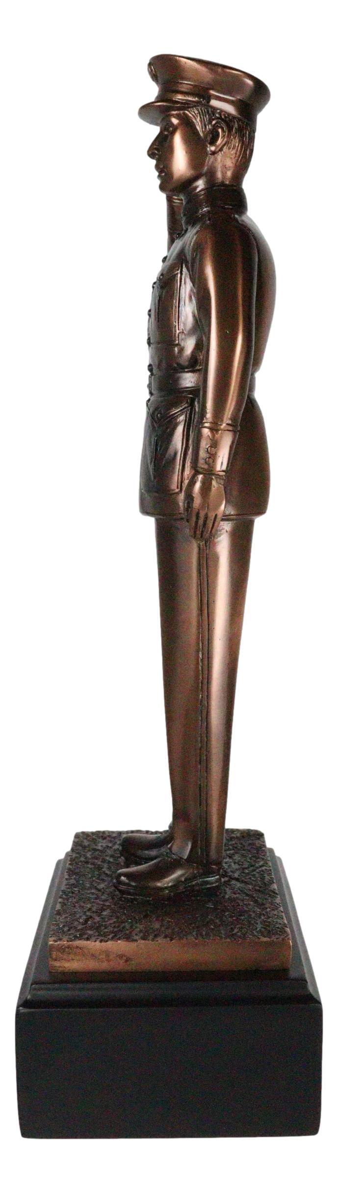 Ebros Gift Solemn Salute Military Soldier In Full Dress Parade Uniform Figurine With Base