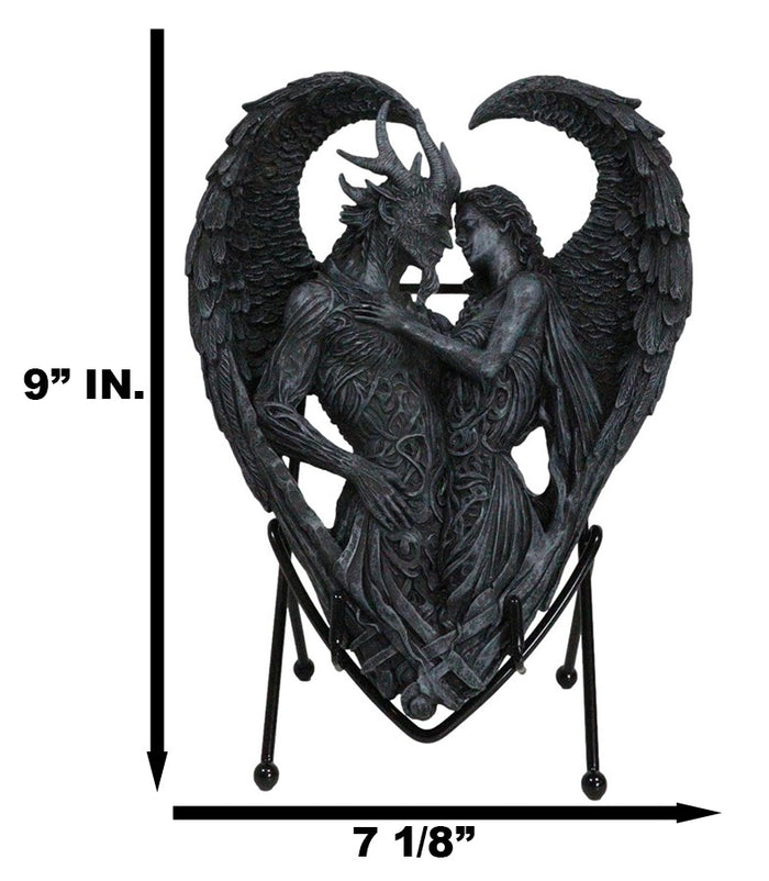 Ebros Gift Solemn Vow Innocence Demon And Lilith Dark Angel Heart Plaque With Stand