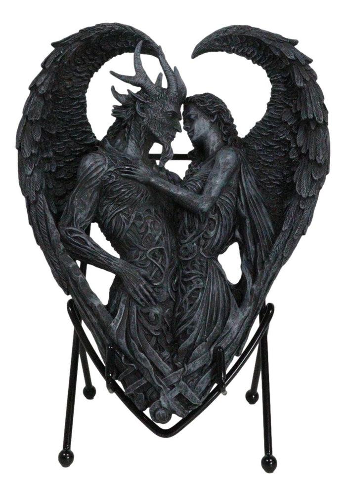 Ebros Gift Solemn Vow Innocence Demon And Lilith Dark Angel Heart Plaque With Stand