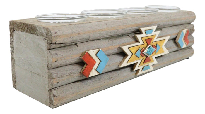 Ebros Gift Southwest Aztec Indian Vector Diamonds Arrows Tea Light Votive Candles Holder