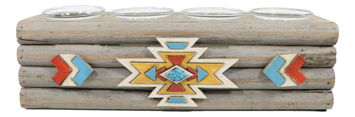 Ebros Gift Southwest Aztec Indian Vector Diamonds Arrows Tea Light Votive Candles Holder