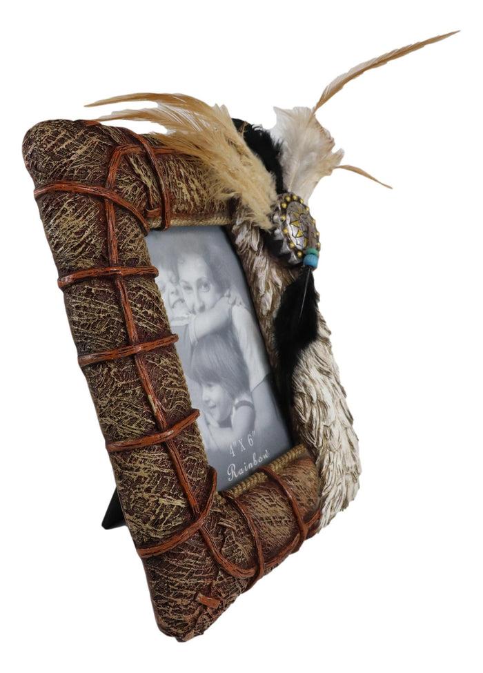 Ebros Gift Southwest Indian Eagle Feathers Dreamcatcher 4X6 Wall Or Desktop Photo Frame