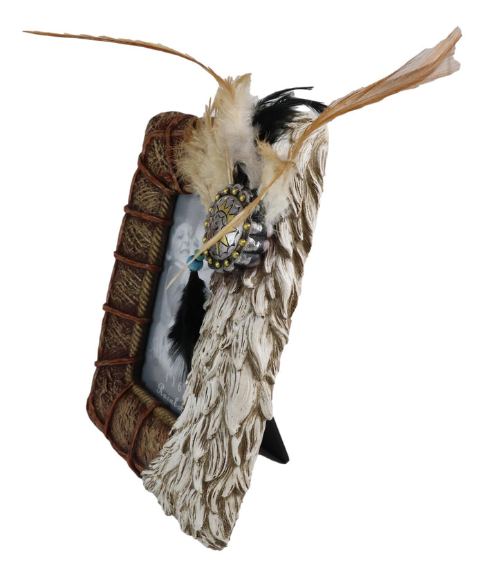 Ebros Gift Southwest Indian Eagle Feathers Dreamcatcher 4X6 Wall Or Desktop Photo Frame