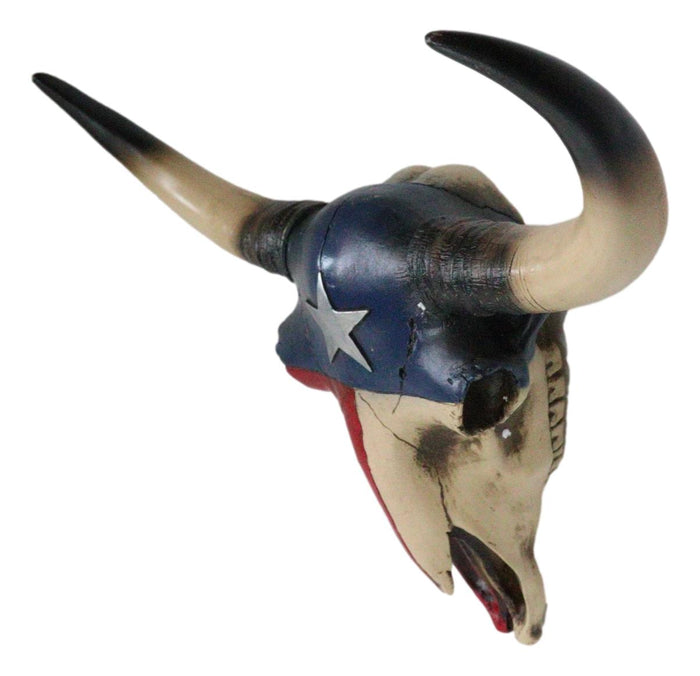 Ebros Gift Southwest Longhorn Cow Steer Skull With Texas Lone Star State Flag Plaque