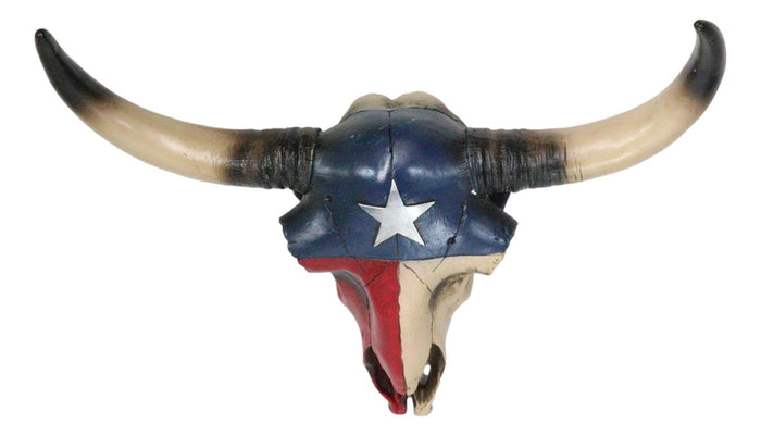 Ebros Gift Southwest Longhorn Cow Steer Skull With Texas Lone Star State Flag Plaque
