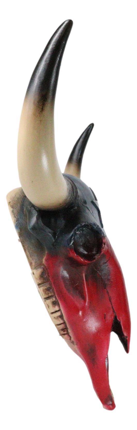 Ebros Gift Southwest Longhorn Cow Steer Skull With Texas Lone Star State Flag Plaque