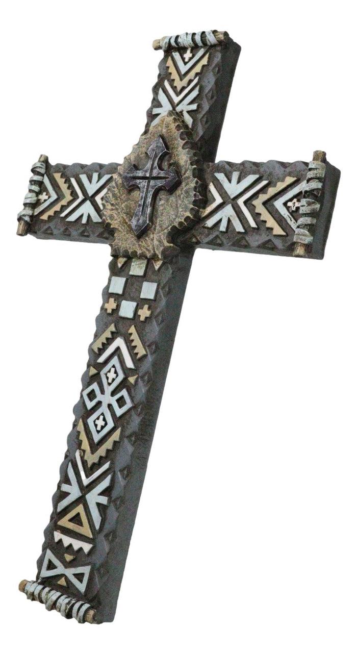 Ebros Gift Southwest Mesoamerican Aztec Vector Symbols And Jagged Leaf Center Wall Cross