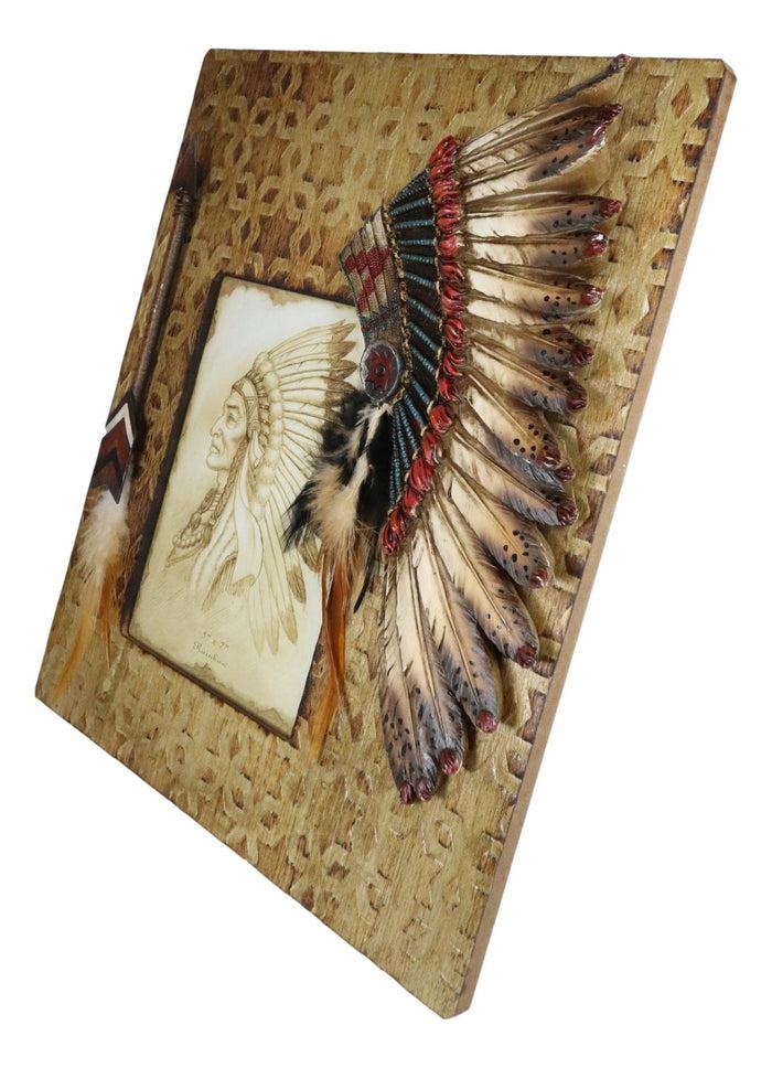 Ebros Gift Southwest Native Tribal Indian Headdress With Feathers Arrow 5"X7" Picture Frame