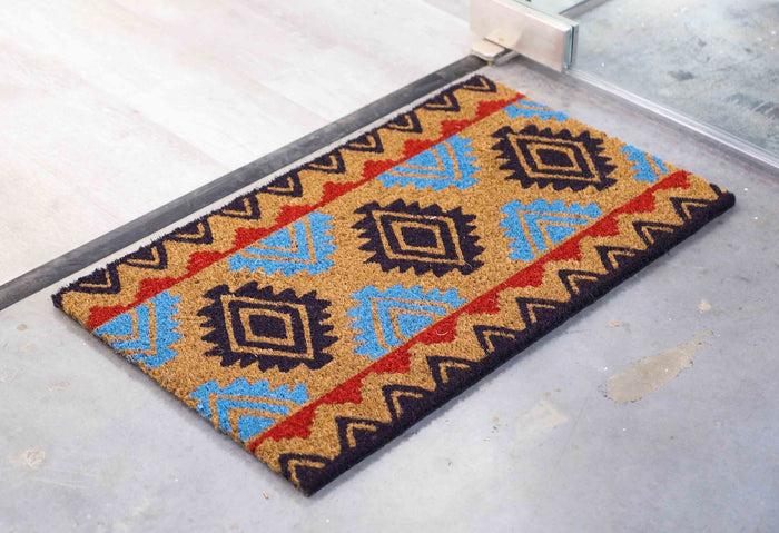 ebros gift Southwest Navajo Vector Patterns Coir Coconut Fiber Floor Mat Doormat 29"X17"