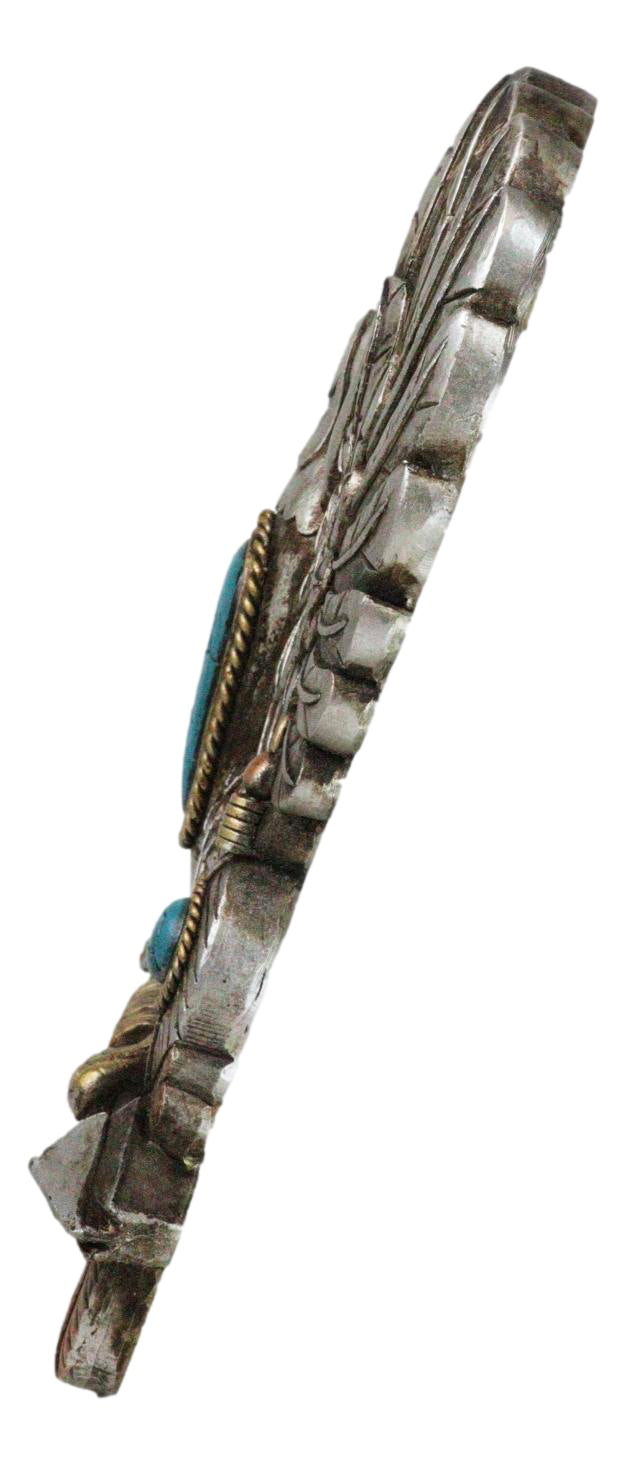 Ebros Gift Southwestern American Flag Eagle With Turquoise Rocks Feathers Arrows Wall Decor