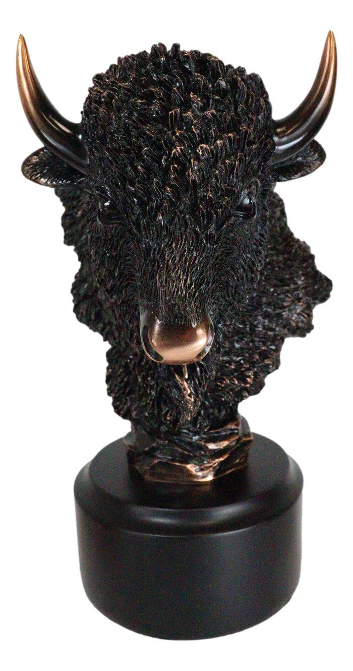 Ebros Gift Southwestern American Indian Wild Buffalo Bison Head Bust Figurine With Base