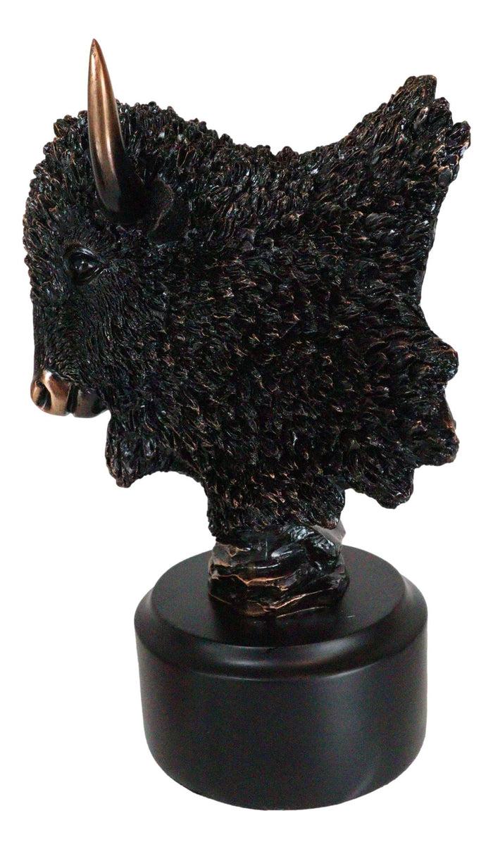 Ebros Gift Southwestern American Indian Wild Buffalo Bison Head Bust Figurine With Base