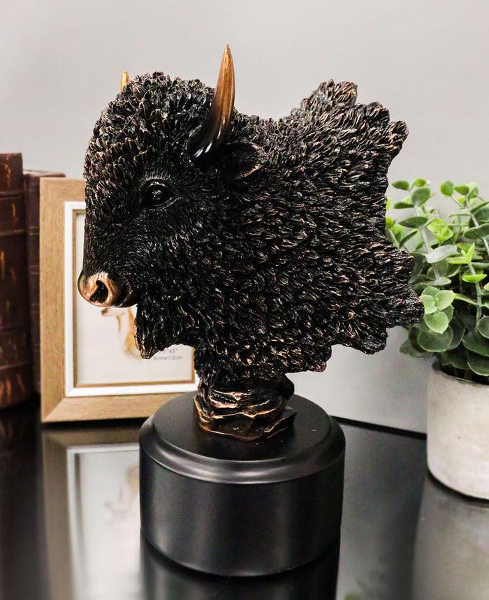 ebros gift Southwestern American Indian Wild Buffalo Bison Head Bust Figurine With Base