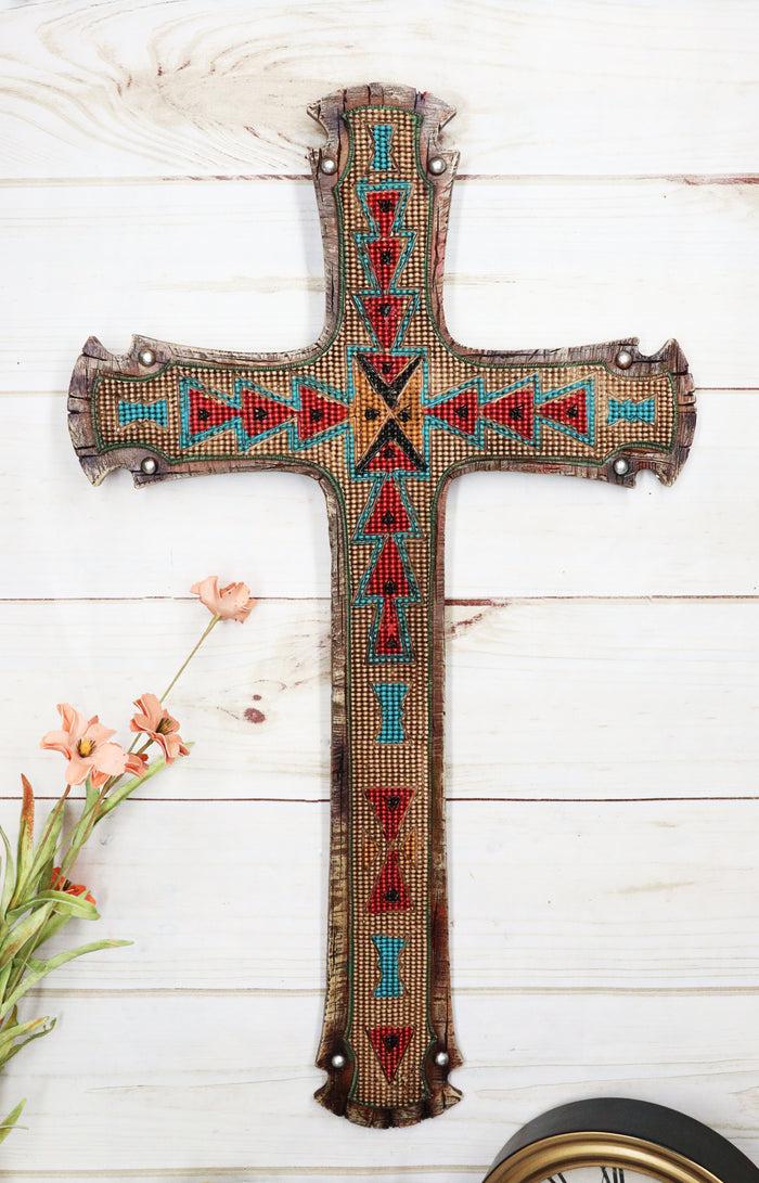 ebros gift Southwestern Aztec Mayan Tribal Vector Arrow Symbols Artistic Wall Cross Decor