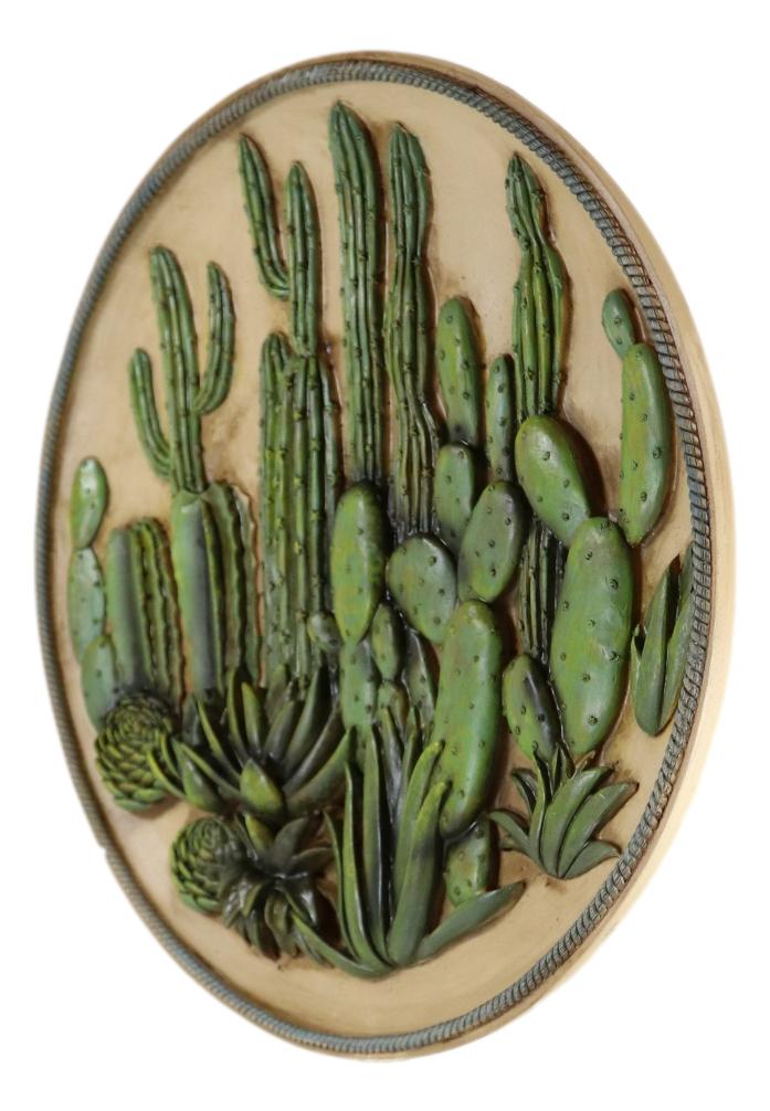 Ebros Gift Southwestern Boho Chic Desert Beauty Cactus Cacti Bush Forest Wall Plate Decor