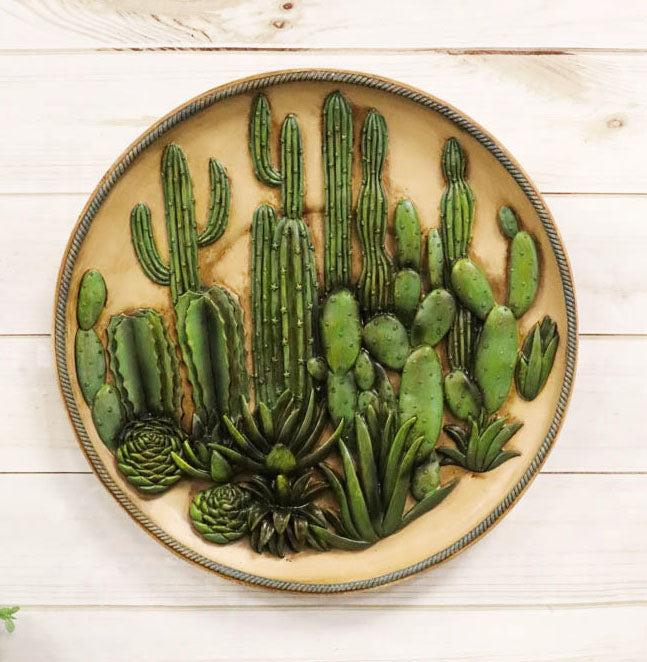 ebros gift Southwestern Boho Chic Desert Beauty Cactus Cacti Bush Forest Wall Plate Decor