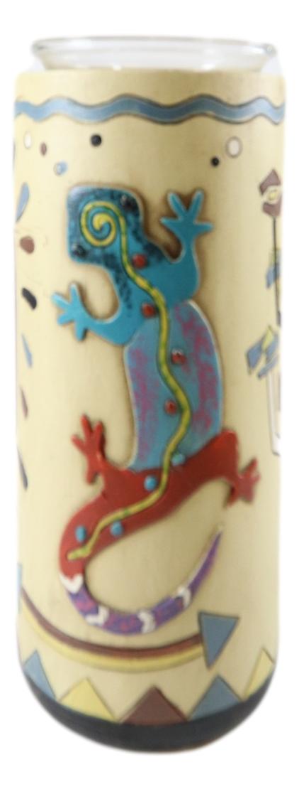 Ebros Gift Southwestern Colorful Kokopelli God And Lizards Votive Candle Holders Set Of 3