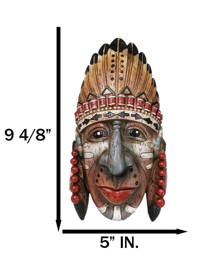 Ebros Gift Southwestern Colorful Native American Indian Chief With Headdress Wall Plaque