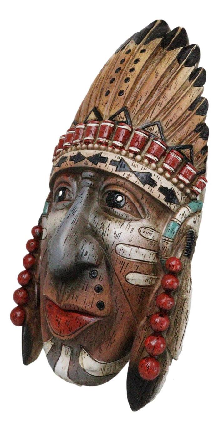 Ebros Gift Southwestern Colorful Native American Indian Chief With Headdress Wall Plaque