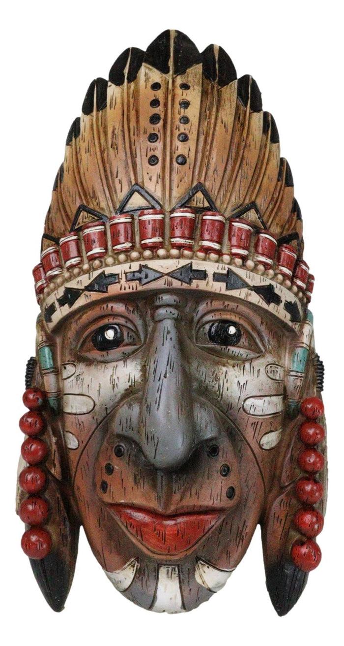 ebros gift Southwestern Colorful Native American Indian Chief With Headdress Wall Plaque