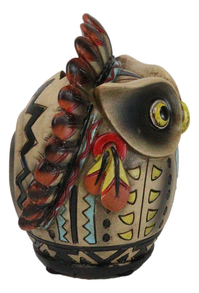 Ebros Gift Southwestern Colorful Tribal Native Indian Owl Chief With Headdress Money Bank