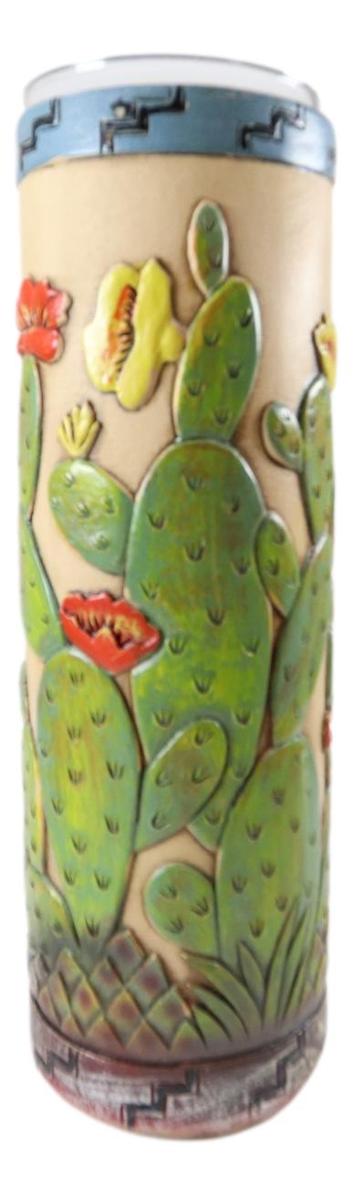 Ebros Gift Southwestern Desert Cactus With Blooming Flowers Votive Candle Holders Set Of 3