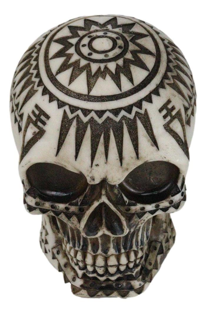 Ebros Gift Southwestern Exotic Tribal Maori Tattoo Skull Money Coin Piggy Bank Figurine