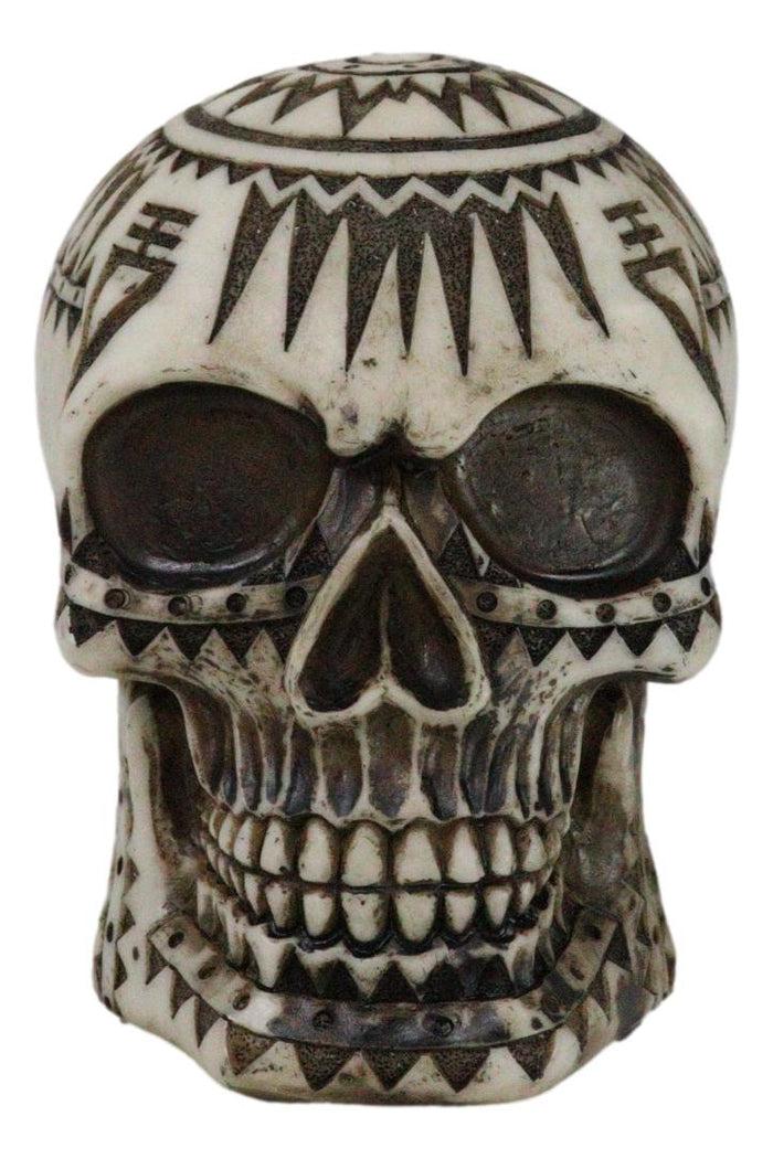 Ebros Gift Southwestern Exotic Tribal Maori Tattoo Skull Money Coin Piggy Bank Figurine