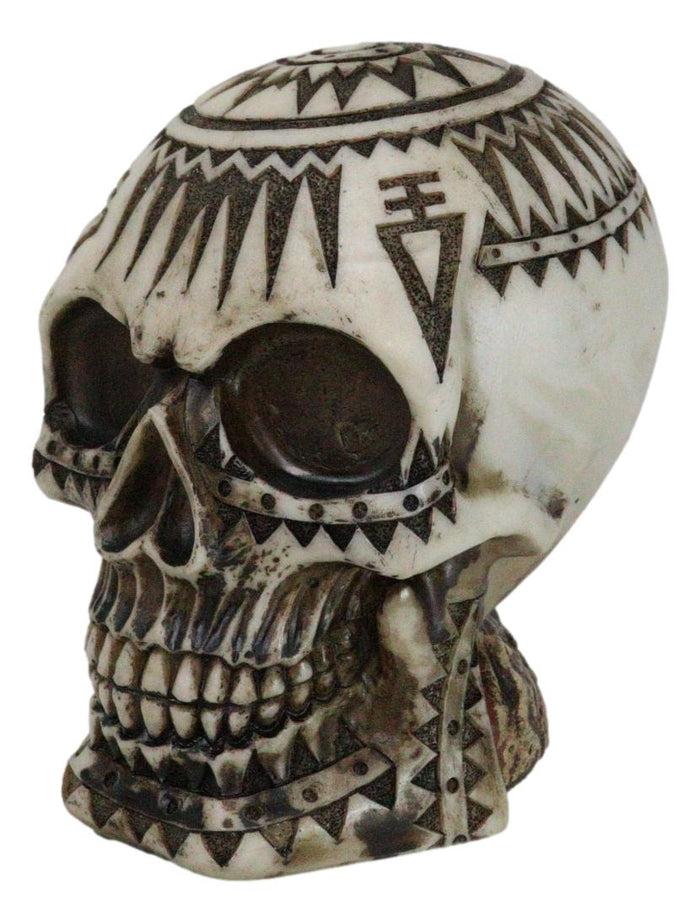 Ebros Gift Southwestern Exotic Tribal Maori Tattoo Skull Money Coin Piggy Bank Figurine