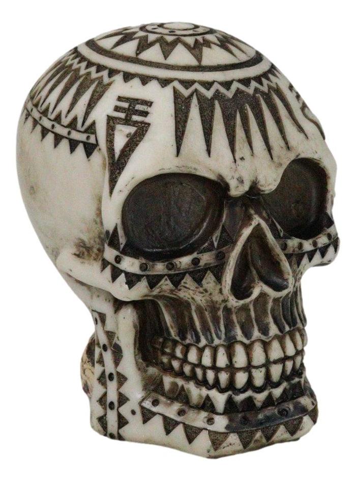 ebros gift Southwestern Exotic Tribal Maori Tattoo Skull Money Coin Piggy Bank Figurine