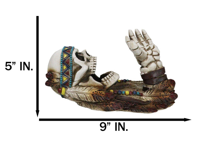 Ebros Gift Southwestern Indian Chief Warpath Skeleton Skull Guzzling Bottle Wine Holder