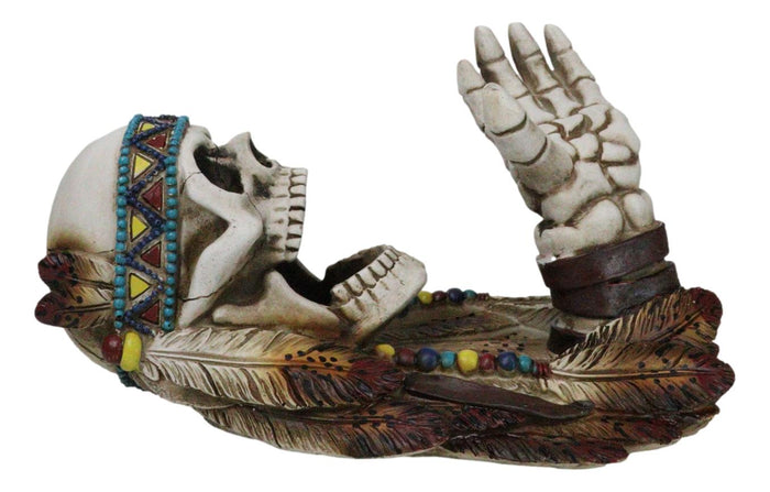 Ebros Gift Southwestern Indian Chief Warpath Skeleton Skull Guzzling Bottle Wine Holder
