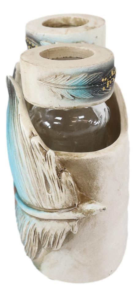 Ebros Gift Southwestern Indian Dreamcatcher Feather Salt And Pepper Shakers Holder Set