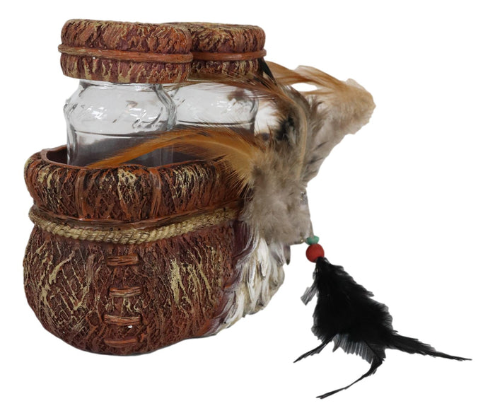 Ebros Gift Southwestern Indian Dreamcatcher Feather Salt And Pepper Shakers Holder Set