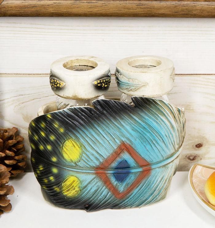 ebros gift Southwestern Indian Dreamcatcher Feather Salt And Pepper Shakers Holder Set